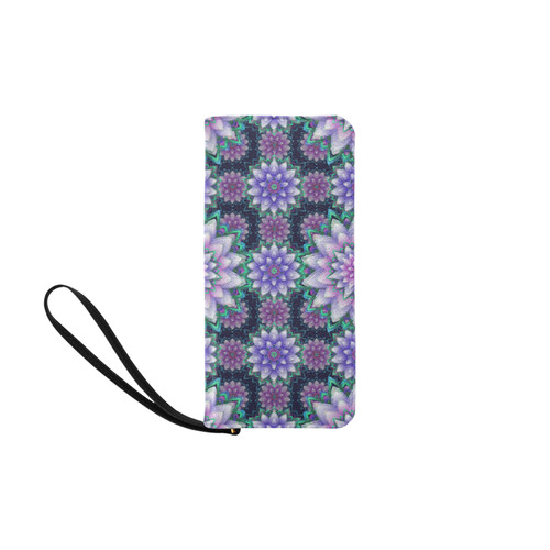 Lotus Flower Ornament - Purple and green Women's Clutch Purse (Model 1637)