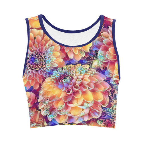 Gorgeous floral A by Jamcolors Women's Crop Top (Model T42)