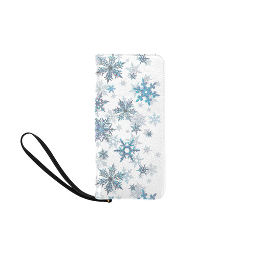 Snowflakes, Blue snow, Christmas Women's Clutch Purse (Model 1637)