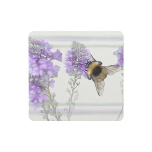 Bumblebee on purple flowers, floral watercolor Women's Clutch Purse (Model 1637)