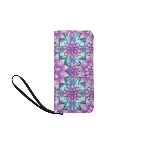 Lotus Flower Pattern - Purple and turquoise Women's Clutch Purse (Model 1637)