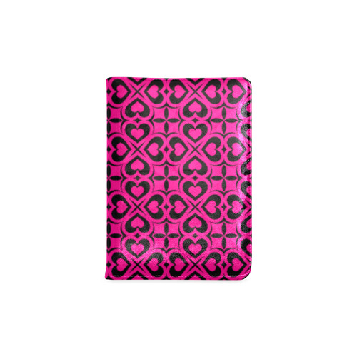 Pink Black Heart Lattice Custom NoteBook A5