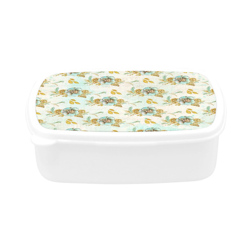 watercolor flowers mint gold