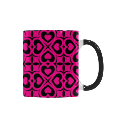 Pink Black Heart Lattice Custom Morphing Mug