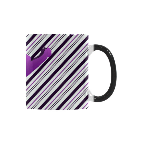 Cat stretch out on Stripes Custom Morphing Mug