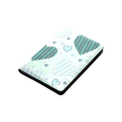 Mint Green Patchwork Hearts Custom NoteBook A5