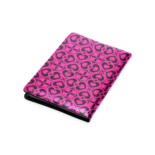 Pink Black Heart Lattice Custom NoteBook A5