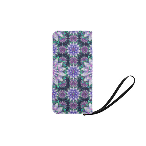 Lotus Flower Ornament - Purple and green Women's Clutch Purse (Model 1637)