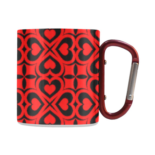 Red Black Heart Lattice Classic Insulated Mug(10.3OZ)