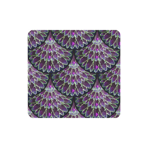 Mosaic flower, purple fish scale pattern Women's Clutch Purse (Model 1637)