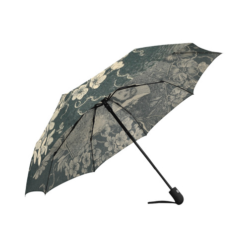 Vintage Floral Garden Beautiful Girl Auto-Foldable Umbrella (Model U04)