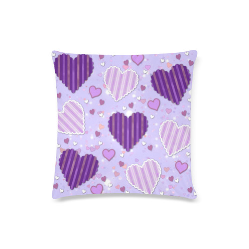 Purple Patchwork Hearts Custom Zippered Pillow Case 16"x16"(Twin Sides)