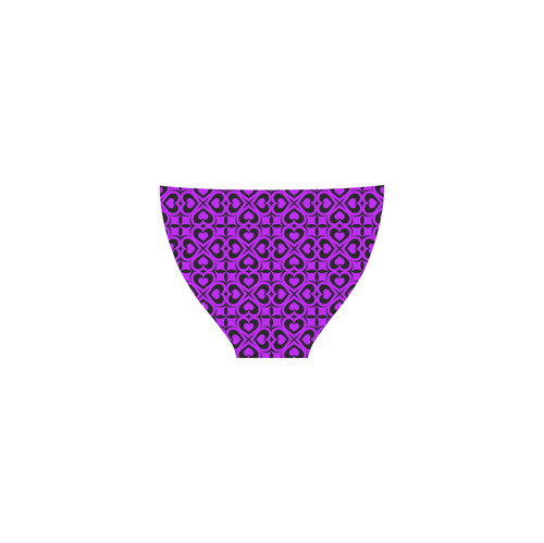 Purple Black Heart Lattice Custom Bikini Swimsuit (Model S01)