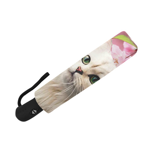 Cat and Flowers Auto-Foldable Umbrella (Model U04)