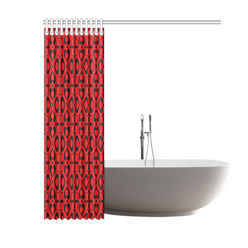 Red Black Heart Lattice Shower Curtain 60"x72"