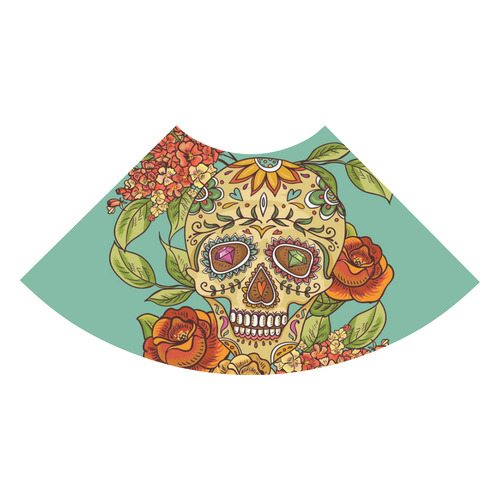 sugar skull pattern 3/4 Sleeve Sundress (D23)