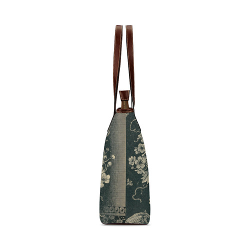 Vintage Floral Garden Beautiful Girl Shoulder Tote Bag (Model 1646)