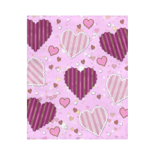 Pink Patchwork Hearts Duvet Cover 86"x70" ( All-over-print)