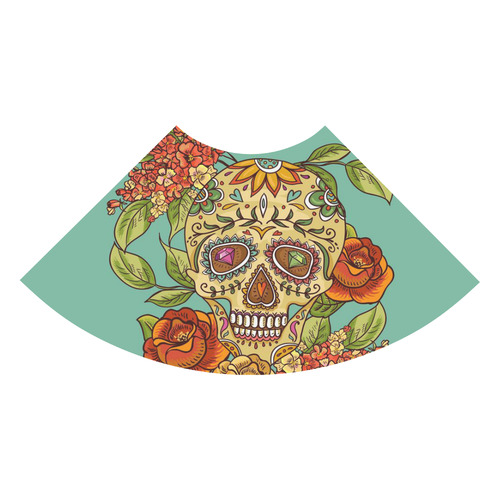 sugar skull pattern 3/4 Sleeve Sundress (D23)