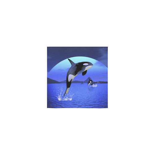 A Orca Whale Enjoy The Freedom Square Towel 13“x13”