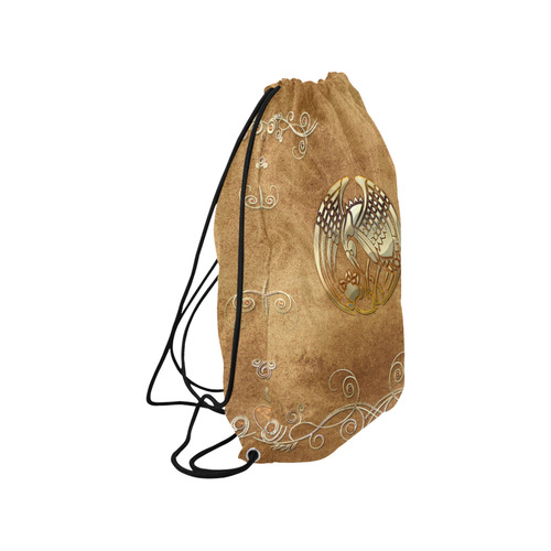 Wonderful bird, tribal design Medium Drawstring Bag Model 1604 (Twin Sides) 13.8"(W) * 18.1"(H)