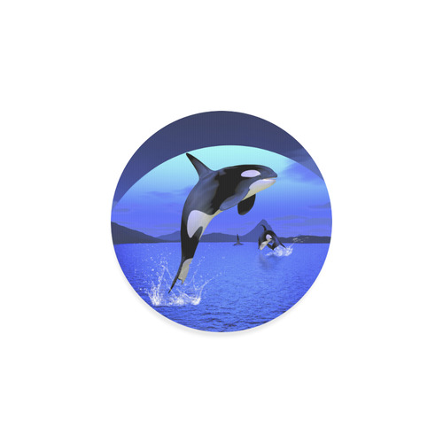 A Orca Whale Enjoy The Freedom Round Coaster