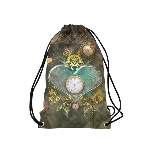 Steampunk, elegant design with heart Small Drawstring Bag Model 1604 (Twin Sides) 11"(W) * 17.7"(H)