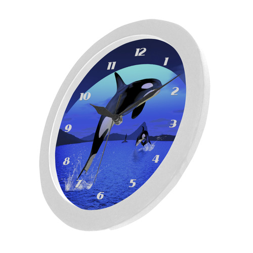 A Orca Whale Enjoy The Freedom Circular Plastic Wall clock