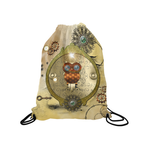 Steampunk, wonderful owl Medium Drawstring Bag Model 1604 (Twin Sides) 13.8"(W) * 18.1"(H)