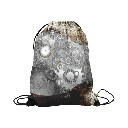 Steampunk in vintage design Large Drawstring Bag Model 1604 (Twin Sides)  16.5"(W) * 19.3"(H)