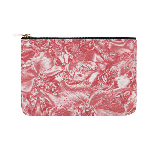 Shimmering floral damask pink Carry-All Pouch 12.5''x8.5''