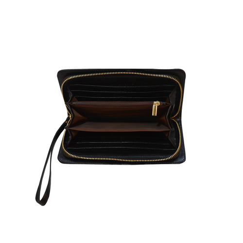 Wonderful gold, black elephant Women's Clutch Purse (Model 1637)