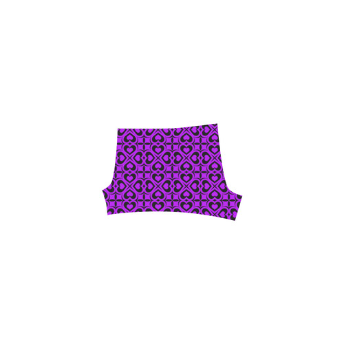 Purple Black Heart Lattice Briseis Skinny Shorts (Model L04)