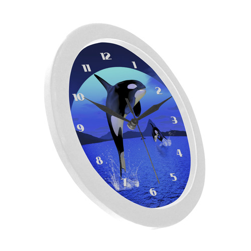 A Orca Whale Enjoy The Freedom Circular Plastic Wall clock