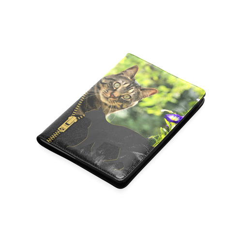 ZIPPER CUTE CAT FLOWERS Custom NoteBook A5