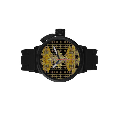 Louvre black golden yellow gray   by Sandrine Kesp Men's Sports Watch(Model 309)