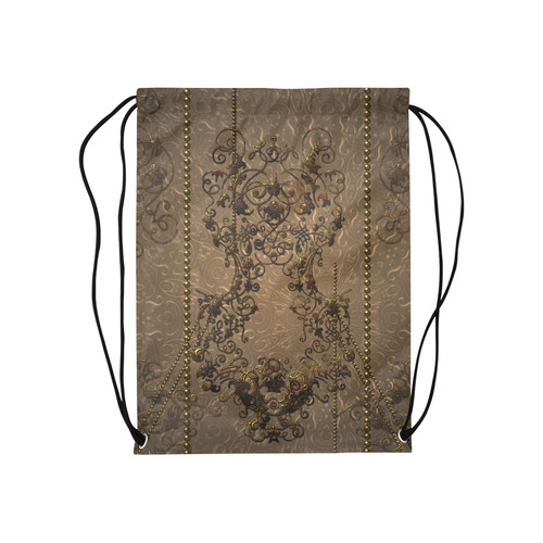 Vinatge design with necklace Medium Drawstring Bag Model 1604 (Twin Sides) 13.8"(W) * 18.1"(H)