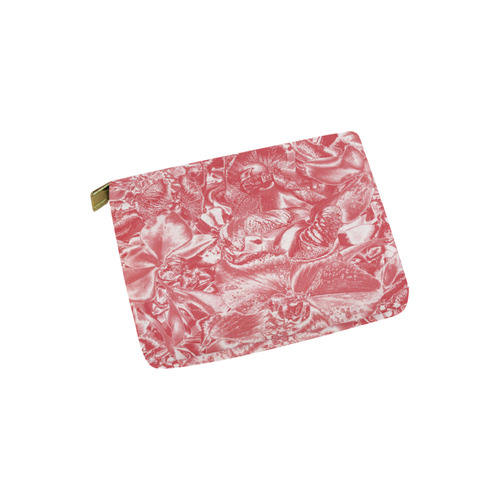 Shimmering floral damask pink Carry-All Pouch 6''x5''