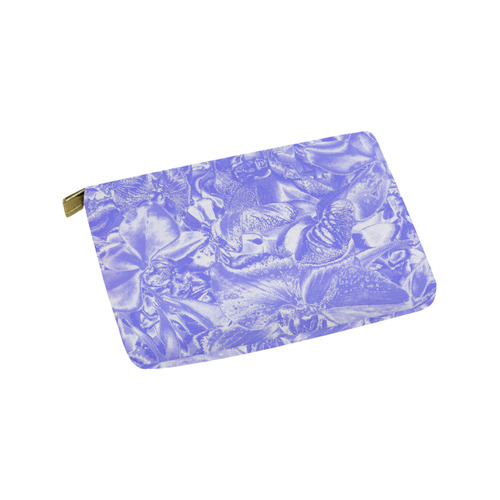 Shimmering floral damask,  blue Carry-All Pouch 9.5''x6''