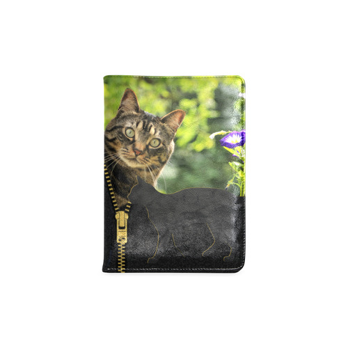 ZIPPER CUTE CAT FLOWERS Custom NoteBook A5