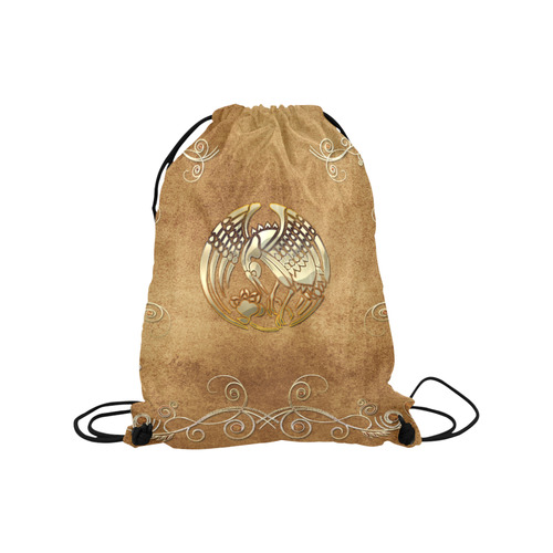 Wonderful bird, tribal design Medium Drawstring Bag Model 1604 (Twin Sides) 13.8"(W) * 18.1"(H)