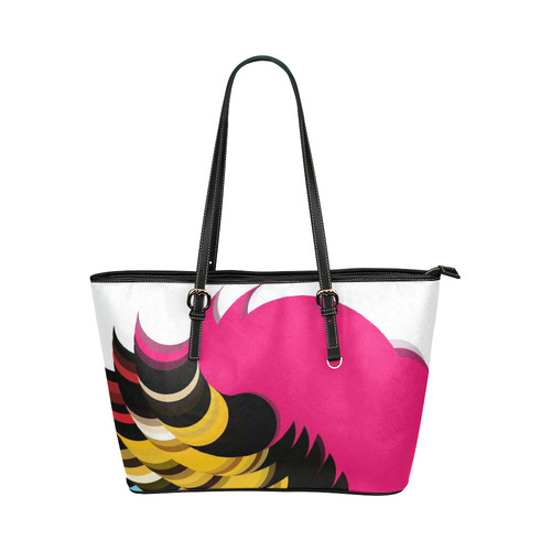 Pink Pattern by Artdream Leather Tote Bag/Large (Model 1651)