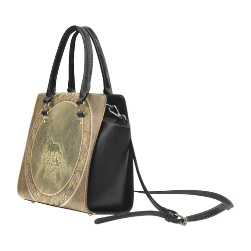 Lion with floral elements, vintage Classic Shoulder Handbag (Model 1653)