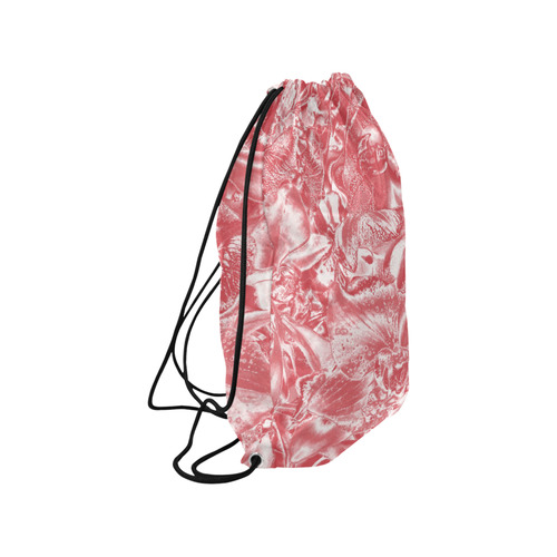 Shimmering floral damask pink Medium Drawstring Bag Model 1604 (Twin Sides) 13.8"(W) * 18.1"(H)