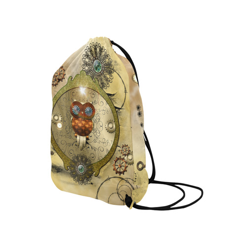 Steampunk, wonderful owl Medium Drawstring Bag Model 1604 (Twin Sides) 13.8"(W) * 18.1"(H)