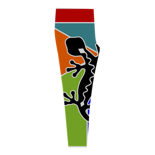 Modern Geometric Mosaic Contrast Gecko Cassandra Women's Leggings (Model L01)