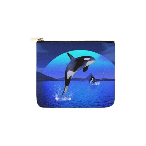 A Orca Whale Enjoy The Freedom Carry-All Pouch 6''x5''