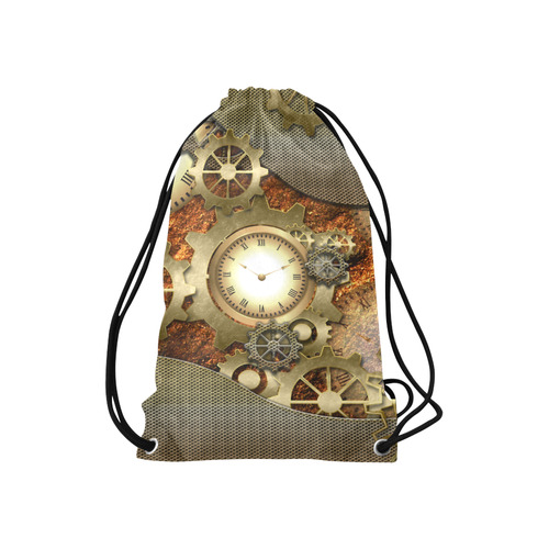 Steampunk in gold Small Drawstring Bag Model 1604 (Twin Sides) 11"(W) * 17.7"(H)