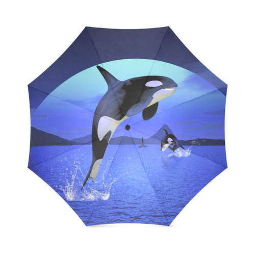 A Orca Whale Enjoy The Freedom Foldable Umbrella (Model U01)