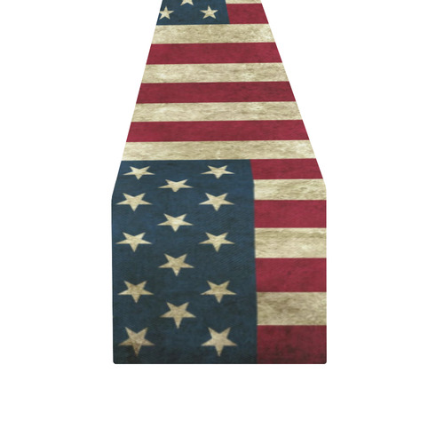 Vintage American Flag Table Runner 14x72 inch